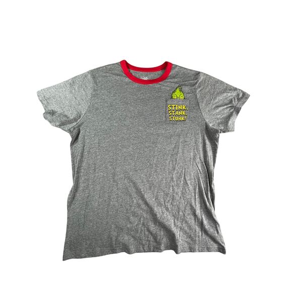 Dr. Seuss Grinch Shirt Mens Large Gray Christmas Holiday Stink Stank Stunk NWOT - Picture 1 of 7